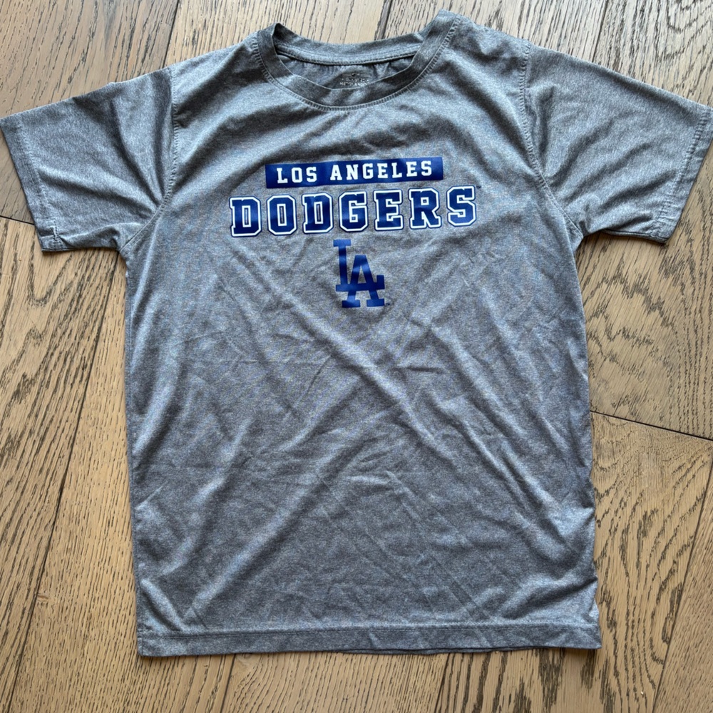 MLB LA Dodgers Kids Boys Performance Quick Dry Baseball T-shirt Size 12/14